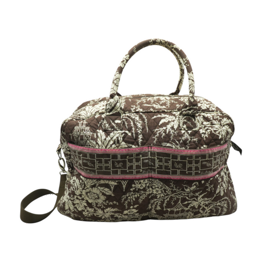 Hover Vera Bradley Brown Weekender Bag – Image 2