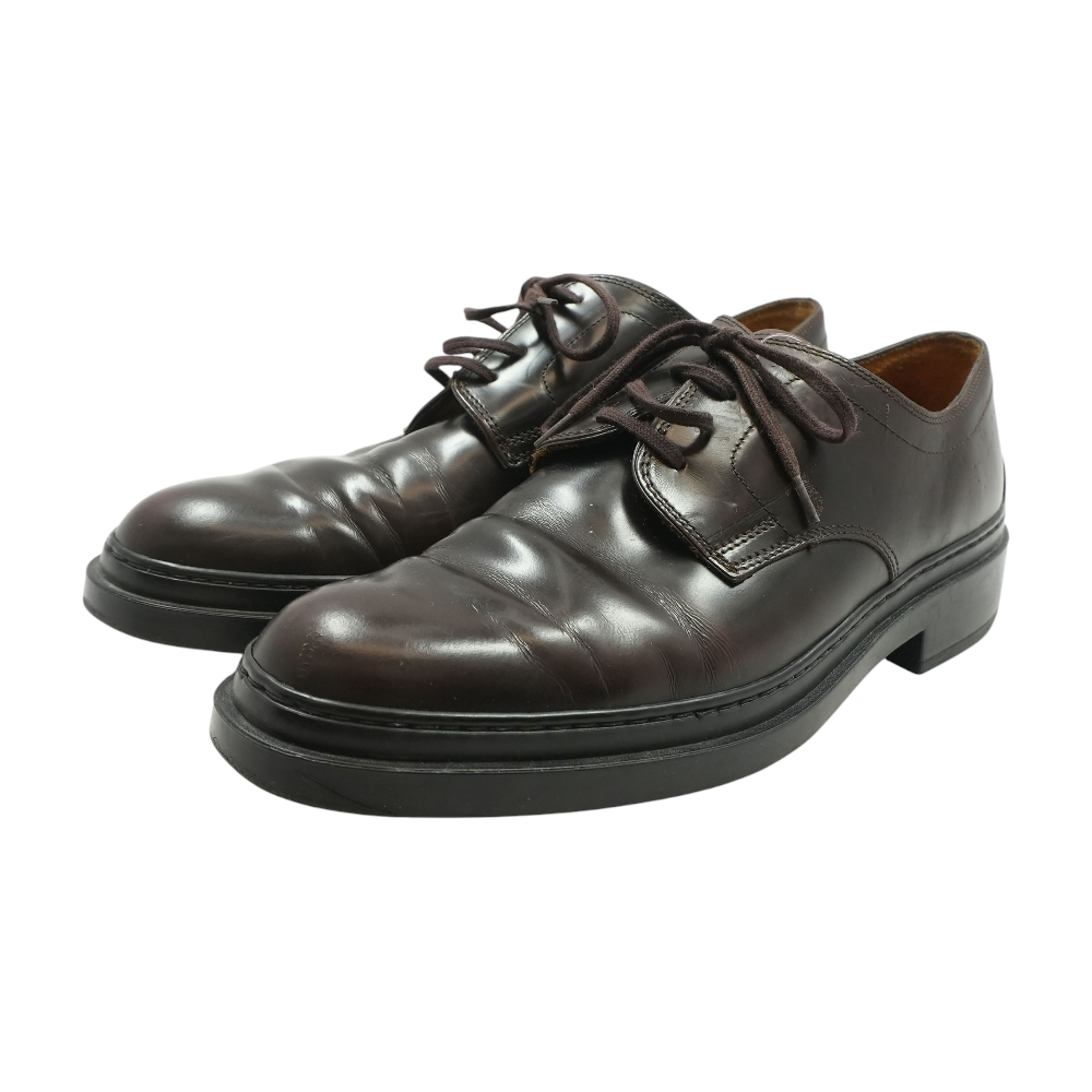 Brown Leather Lace-Up Derby Shoe Unclaimed Baggage Brown Leather Lace-Up Derby Shoe Unclaimed Baggage