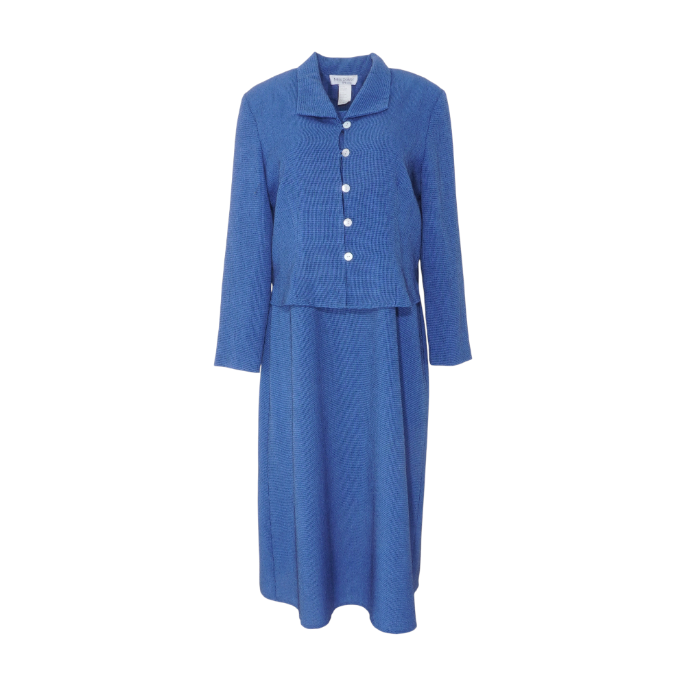 Vintage Blue Petite Houndstooth Midi Dress Unclaimed Baggage Vintage Blue Petite Houndstooth Midi Dress Unclaimed Baggage