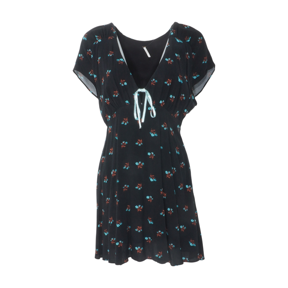 blue dress for baby girl Black Floral Mini Dress – Unclaimed Baggage