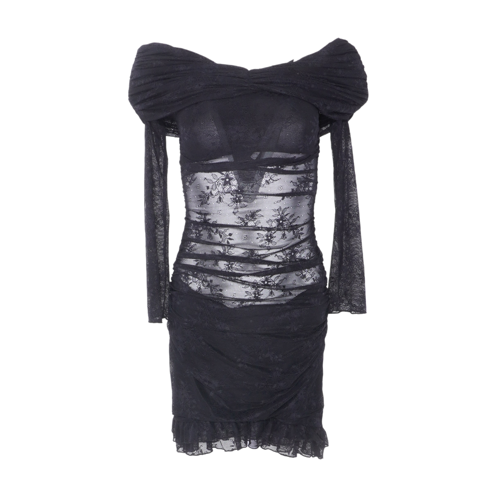afrm black lace dress AFRM Jennan Ruched Floral Lace Tank Maxi Dress