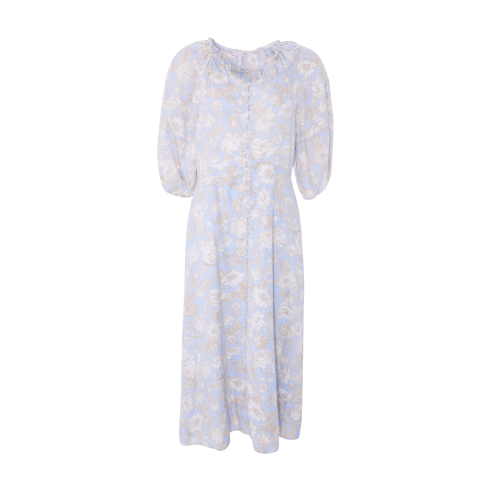 rebecca taylor floral midi dress Speckled Fleur Poplin Dress