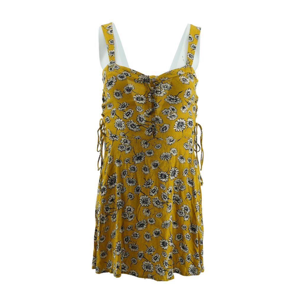 Yellow Floral Mini Dress – Unclaimed Baggage