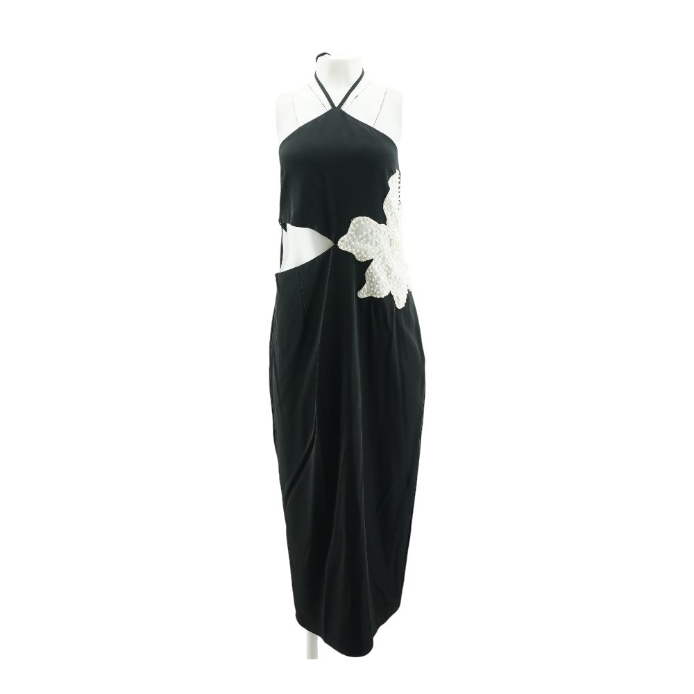 midi dress solid color Black Straight out of a __bundle:sleeveless-sheath-knit-dress and has gentle stretch Color:Camellia Jacquard Navy