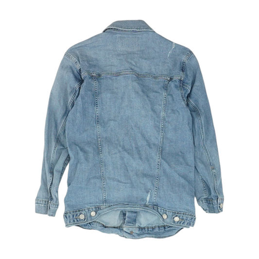 Hover Blue Solid Denim Jacket