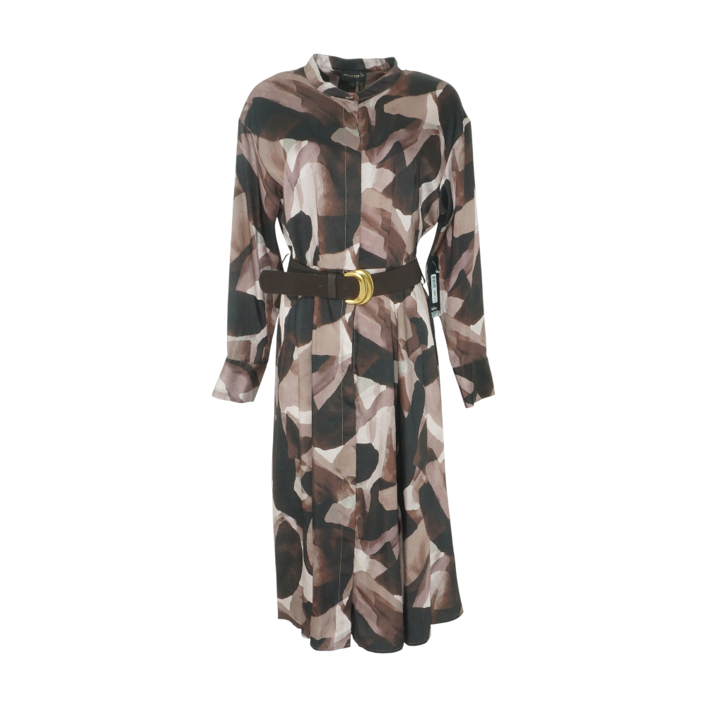 donna karan brown dress Donna Karan Women's Sleeveless Wrap V-Neck Sheath Dress in Cognac