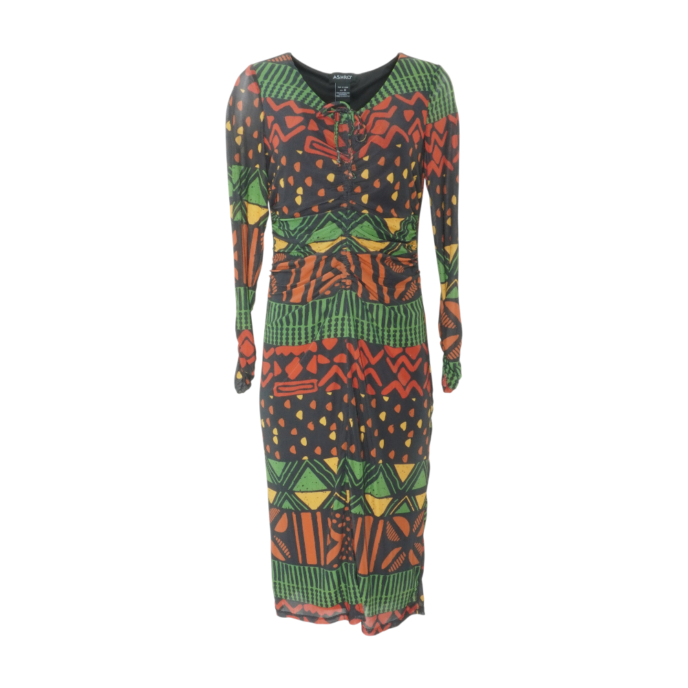 Black Abstract Midi Dress Black Abstract Midi Dress