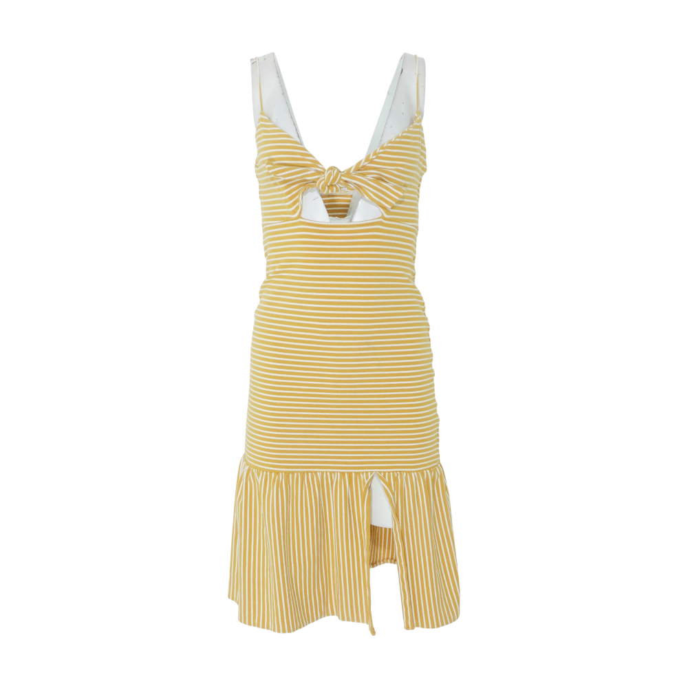 Mustard Striped Midi Dress – Unclaimed Baggage