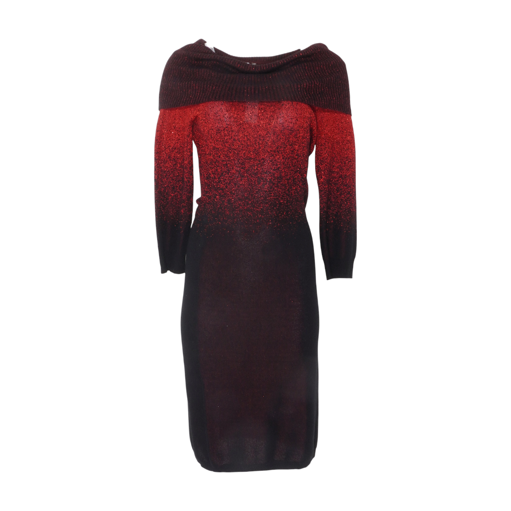 red black colorblock dress Designer Straight Slit-sleeve Midi Dress Red Black / Slit Sleeve Midi Dress / Ribbon Tie Sleeve Dress / Colorblock Designer Dress