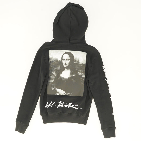 Mona Lisa Graphic Print Hoodie in Black/White | Unclaimed Baggage