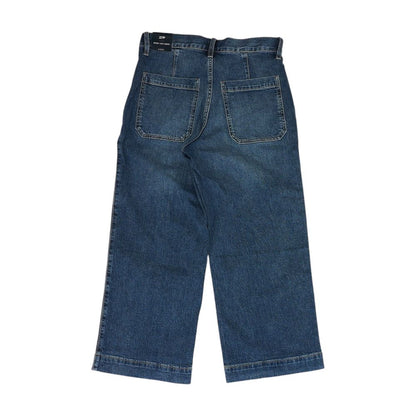 Blue Petite Cropped Wide Leg Jeans