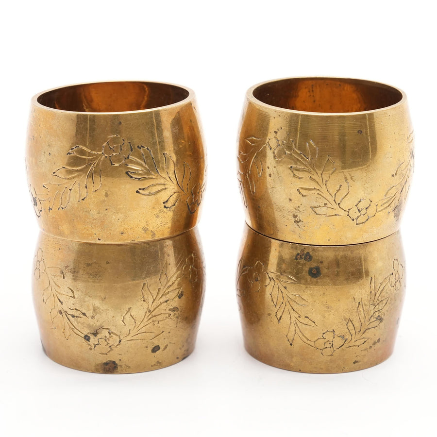 Vintage Floral Etched Napkin Rings Unclaimed Baggage