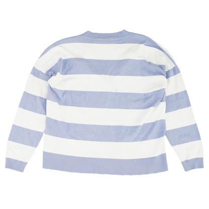 Blue Striped Cardigan Sweater