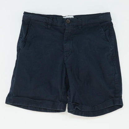 Navy Solid Denim Shorts
