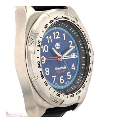 Men's Compass Blue Dial Stainless Steel Watch