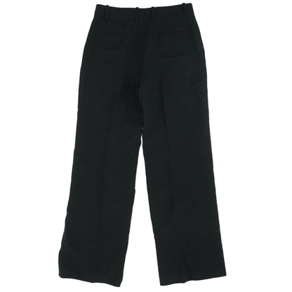 Black Solid Wool-Silk Blend Crepe Sullivan Dress Pants
