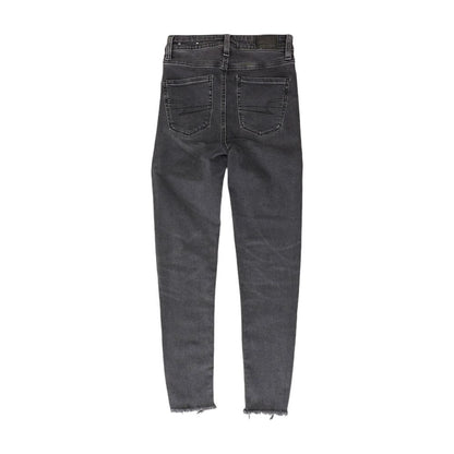 Gray Solid High Rise Skinny Leg Jeans