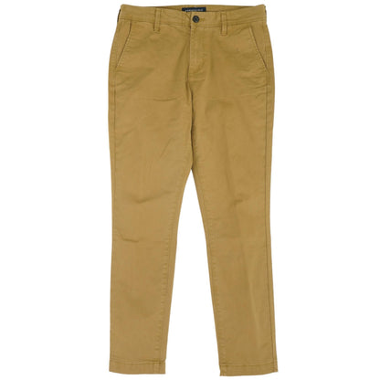 Brown Solid Khaki Pants