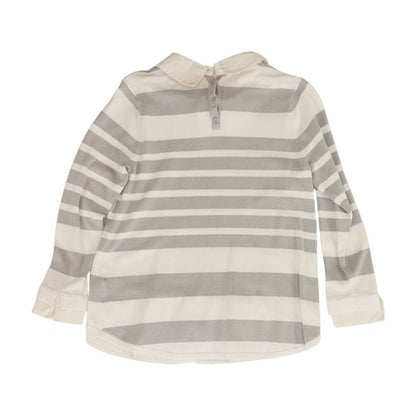 Gray Striped Knit Top