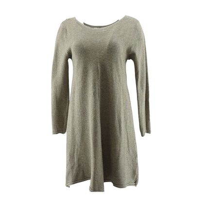 Brown Solid Midi Dress