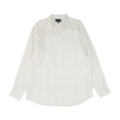 White Solid Long Sleeve Button Down