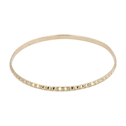14K Gold Engraved Bangle Bracelet