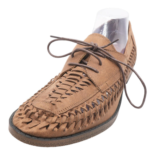 Brown Synthetic Lace Up Shoes