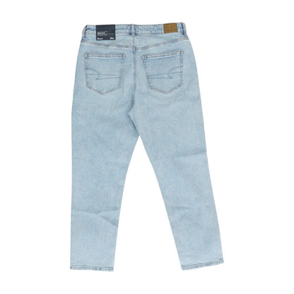 Blue Short Mom Straight Leg Jeans