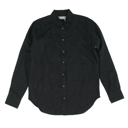 Black Solid Button Down