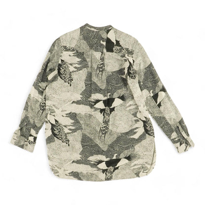 Gray Graphic Long Sleeve Button Down