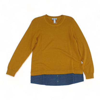 Mustard Solid Crewneck Sweater