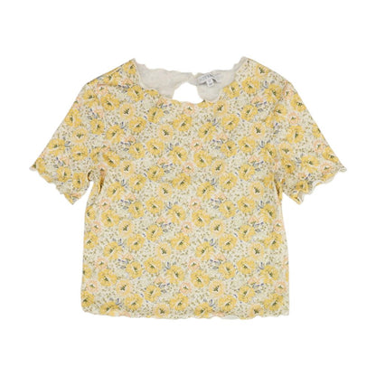 Yellow Floral Knit Top