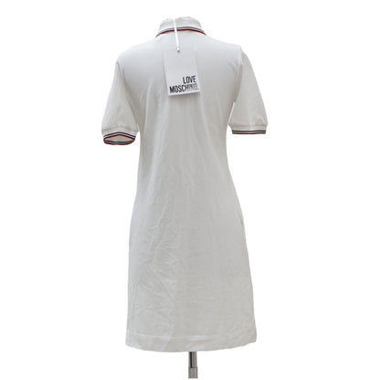 White Solid Midi Dress