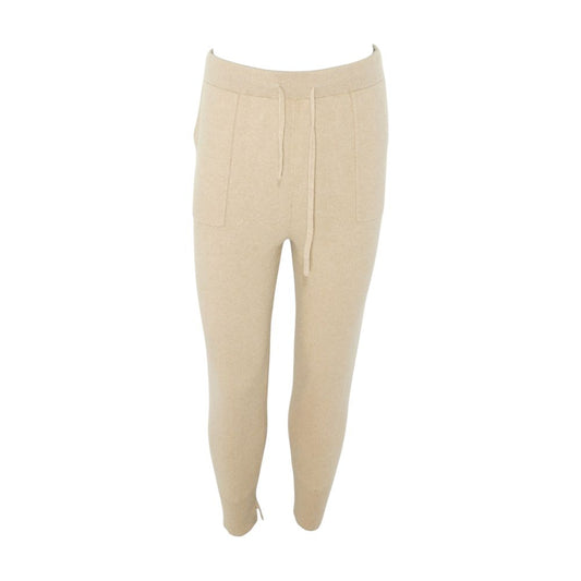 Wool-Cashmere Blend Tan Pants