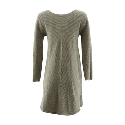 Brown Solid Midi Dress