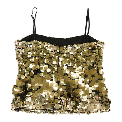 Gold Solid Cropped Tank