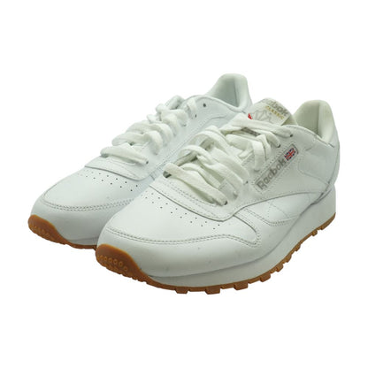 White Leather Low Top Athletic Shoes