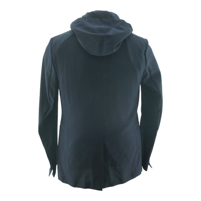 Navy Single-Breasted Layered Hooded Blazer Vest Set