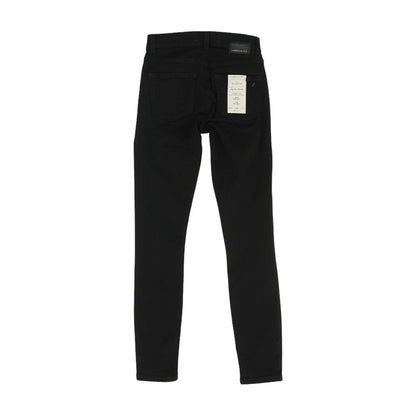 Black Solid Mid Rise Skinny Leg Jeans