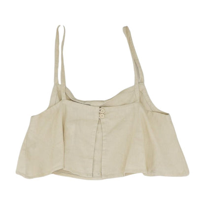 Nude Solid Sleeveless Blouse