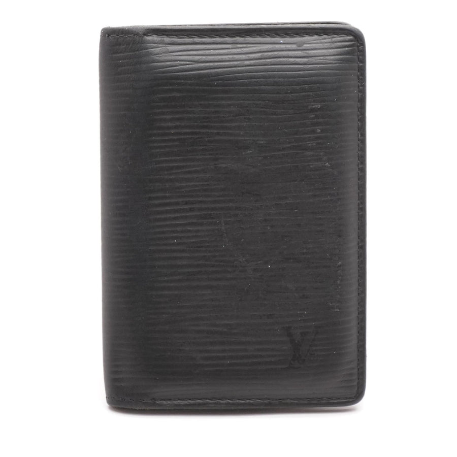 LOUIS VUITTON Epi Leather Zipper Wallet Silver Buckle Card Holder