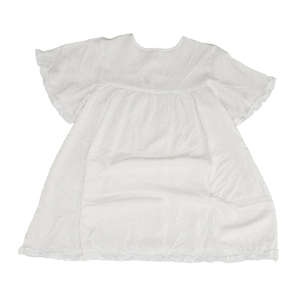 White Solid Midi Dress