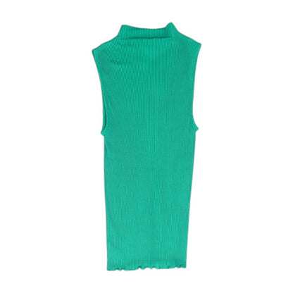 Green Solid Sleeveless Blouse