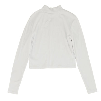 White Solid Long Sleeve Blouse