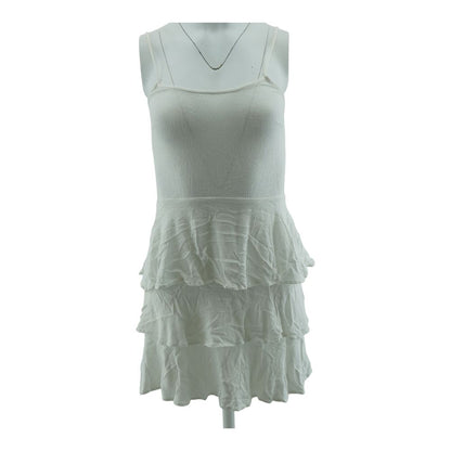 White Solid Mini Dress