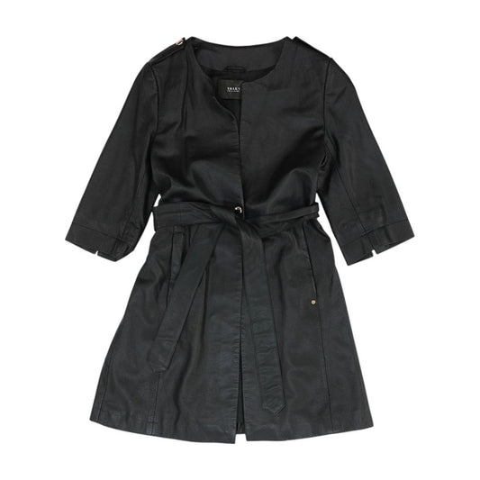 Black Solid Leather Jacket