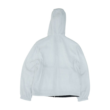 White French Terry Cloth Triangle Metal Logo Fz Hoodie