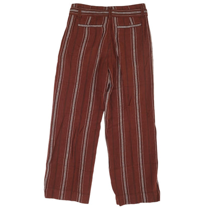 Rust Striped Capri Pants