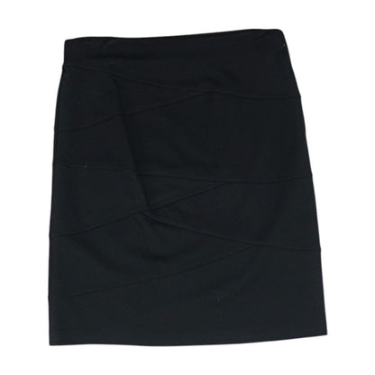 Black Solid Midi Skirt