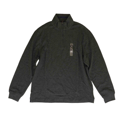 Long Sleeve Charcoal French Rib Solid 1/4 Zip